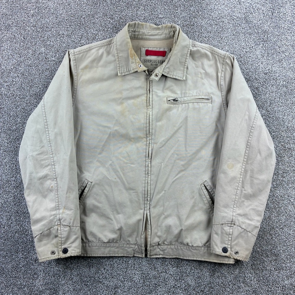Vintage Y2K Old Navy Jacket Mens L Canvas Detroit Corduroy Collar Quilted Lined‎